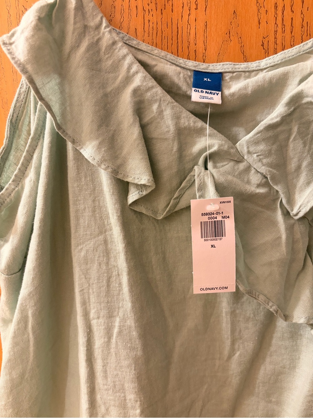 Old Navy Sage Green Ruffle Neck Sleeveless Camisole